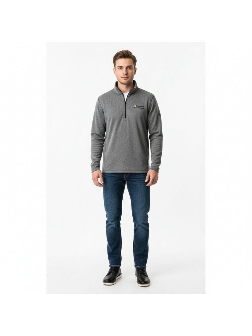 The North Face Men’s Gray Microsoft 1/4 Zip Pullover Size L